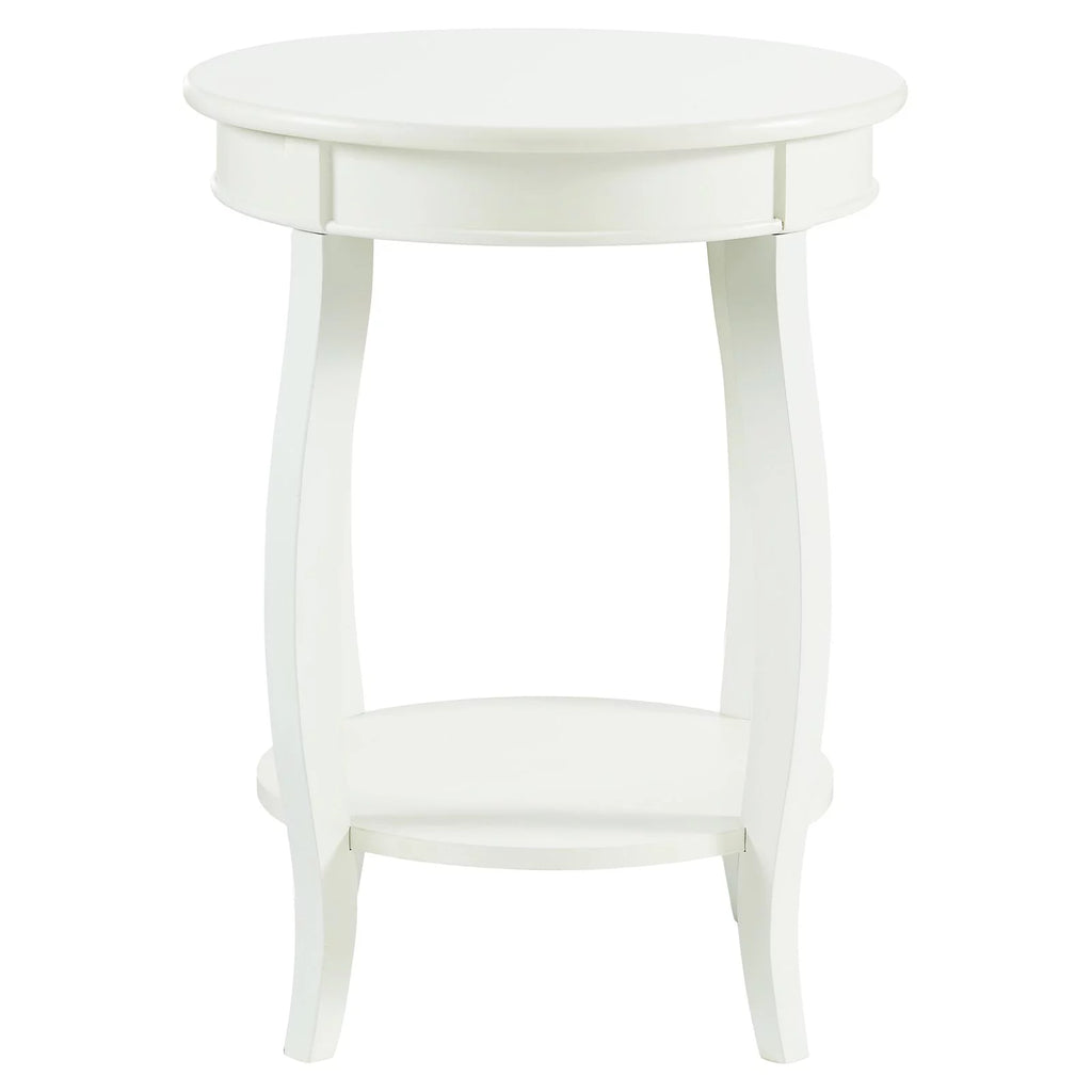 Round Indoor Accent Side Table with Shelf O78159