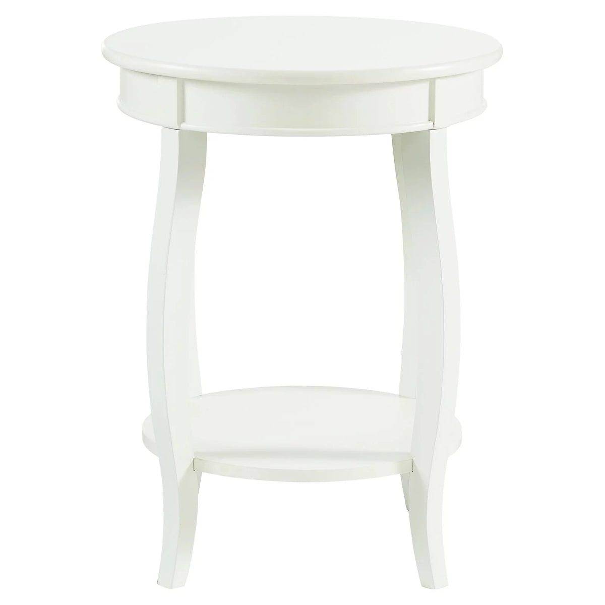 Round Indoor Accent Side Table with Shelf O78159