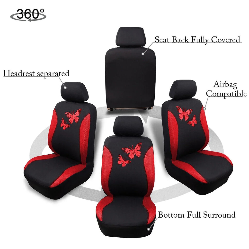 Butterfly Full Set Car Seat Cover Split Air Mesh F687