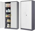 Metal Cabinet with Locking Doors 71" Tall 2 Adjustable Shelves Steel Cabinet N950063
