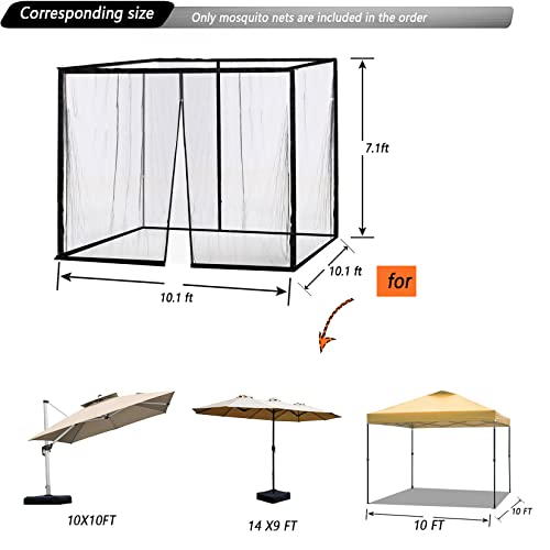 10x10 Black Mosquito Netting with Double Door H52042