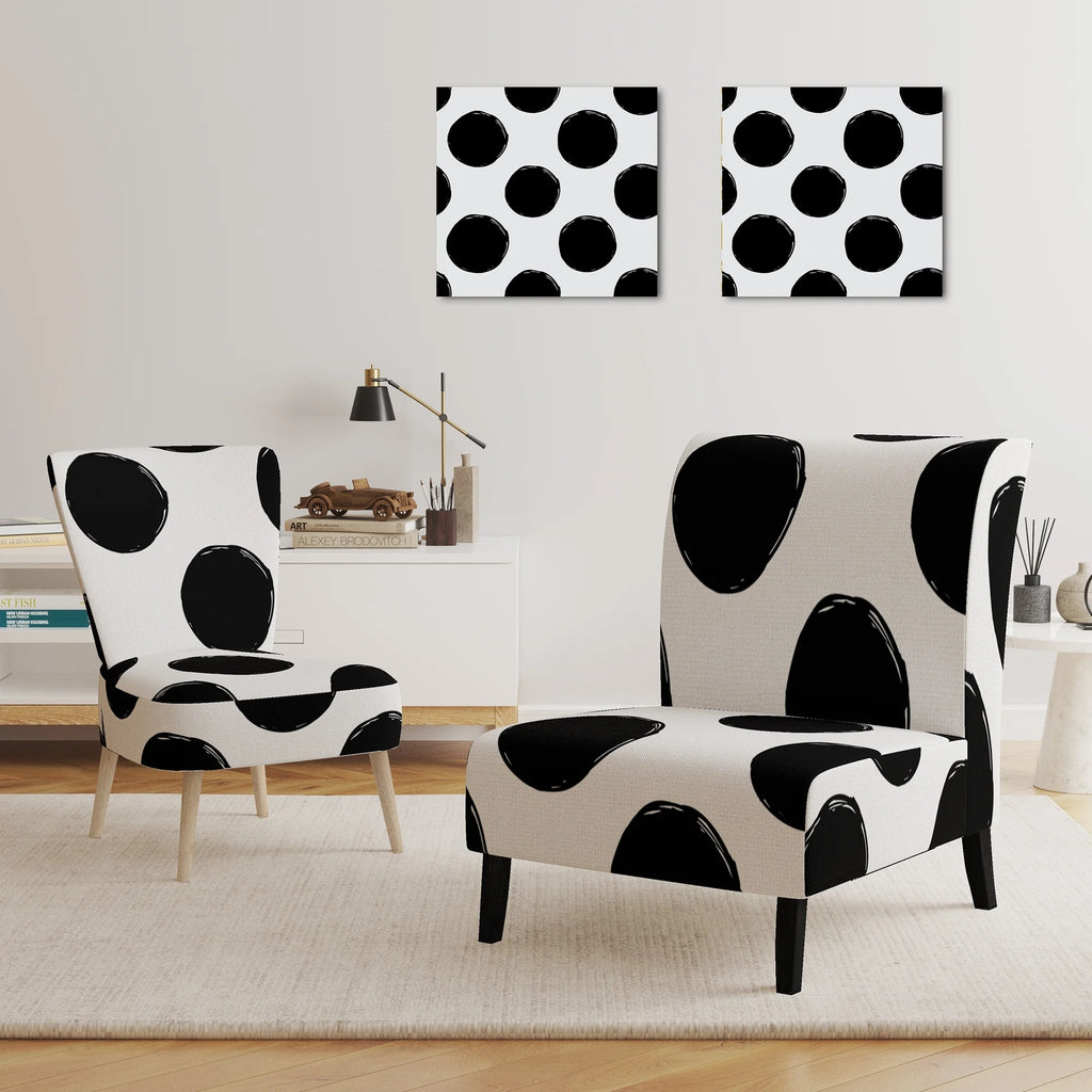 Upholstered Patterned Accent Chair and Arm Chair B609