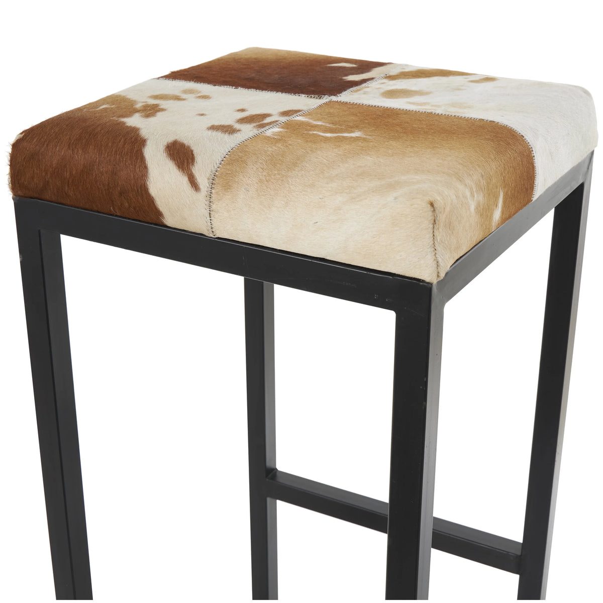 Gray Metal Bar Stool with Black Base B5733