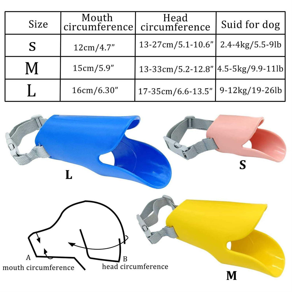 3pcs Silicone Dog Muzzle Adjustable E81929