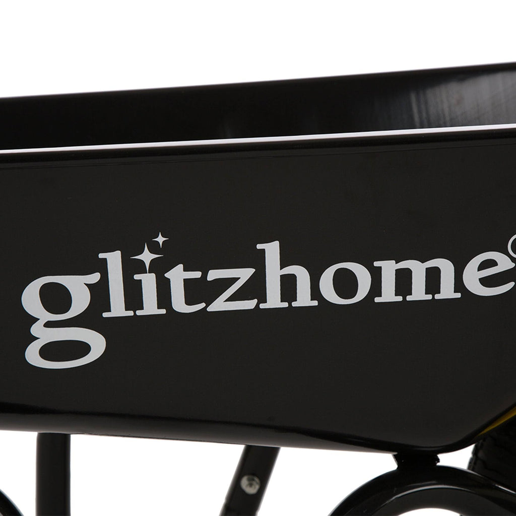 4.7 Cu. ft. Black Steel Framed Plastic Garden Wheelbarrow Utility Dump Cart W65777