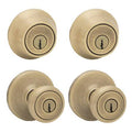 Twin Keyed Entry and Single Cylinder Deadbolt Antique Brass C882