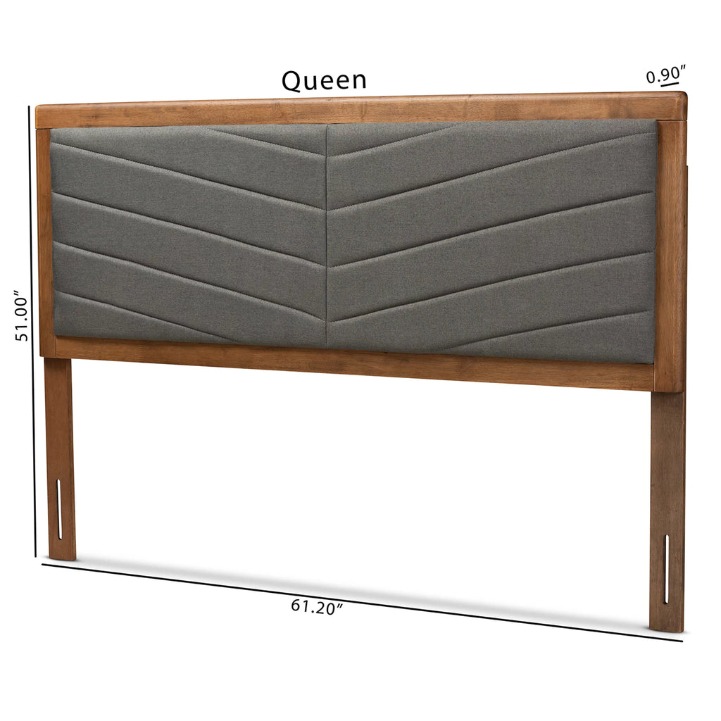 Dark Grey Fabric Upholstered Full Size Headboard B254611