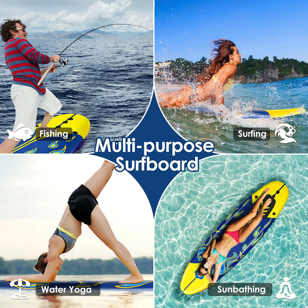 6' Foamie Body Surfing Board with 3 Fins & Leash O37640