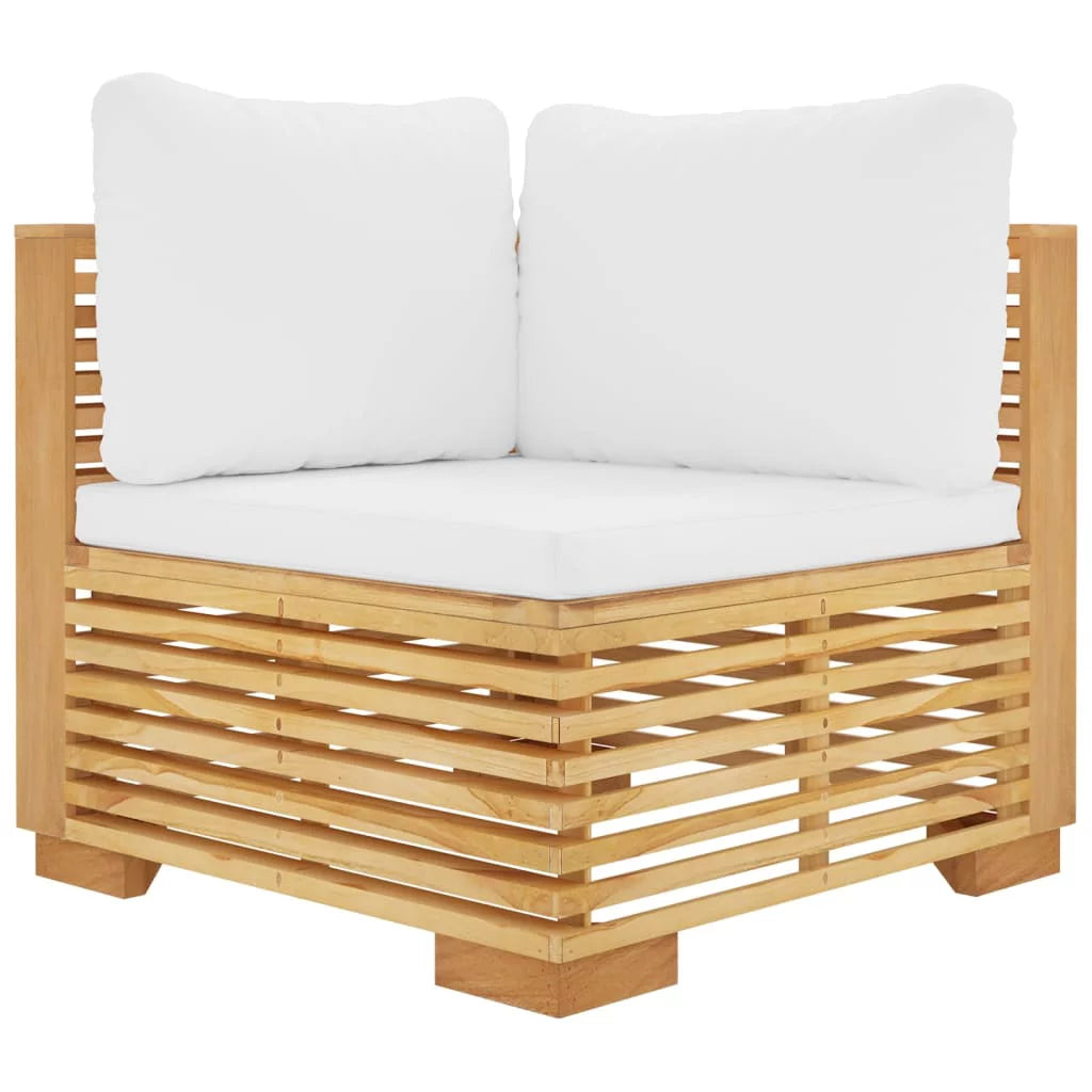 Teak Corner Sofa with Cushions L255