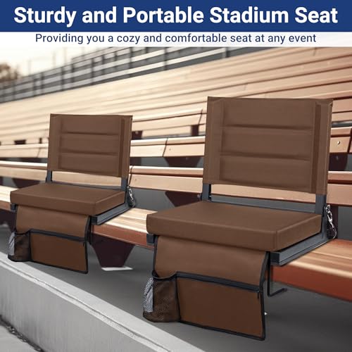 Portable Bleacher Seats with Back Support and Padded Cushion F57670