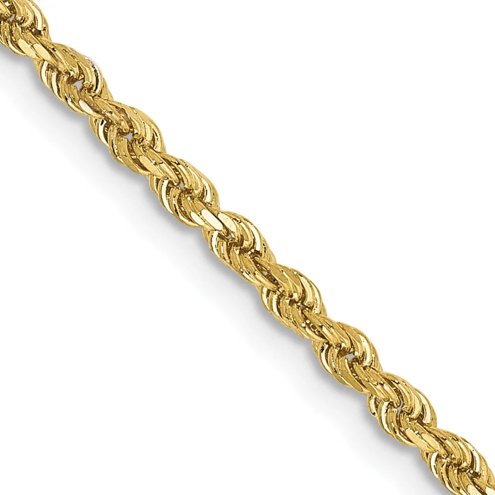 10 Karat Yellow Gold 2mm Diamond-cut Rope Chain Z232