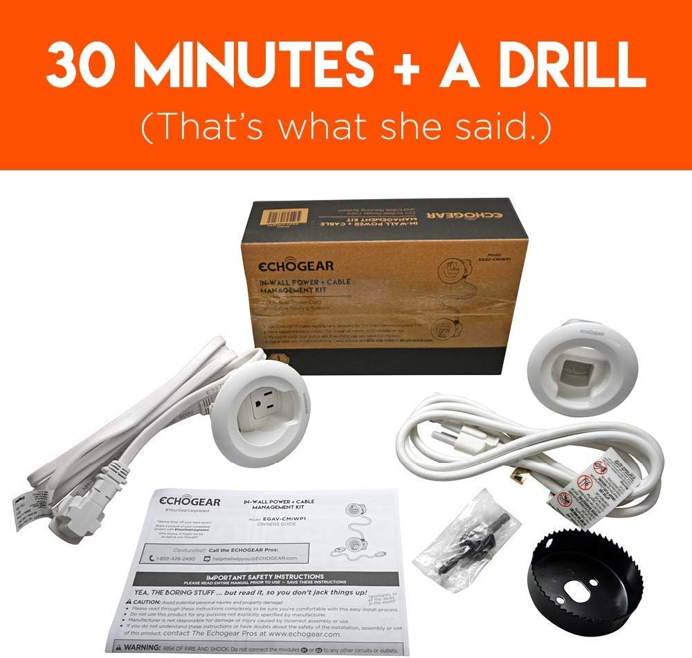 Cable Concealer Kit with Power and Low Voltage Cable Management D62991