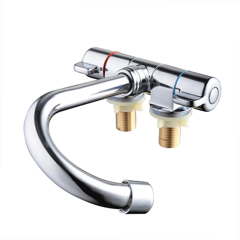 Foldable RV Rotating Two Handle Deck/Wall Mounted Kitchen Hot and Cold Water Mixer Tap I34829