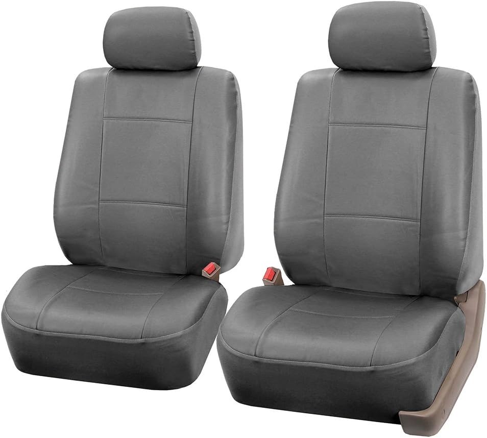 Black Faux Leather Automotive Seat Covers Set of 2 D92623