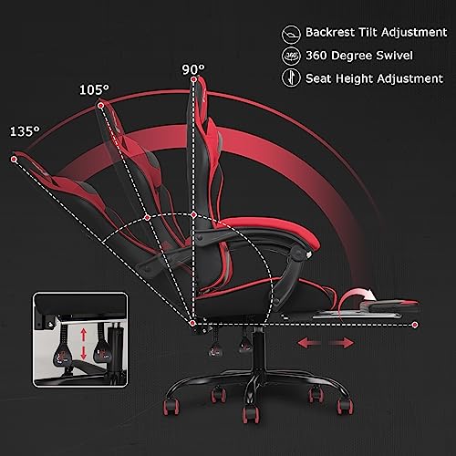 Black Gaming Chair with Footrest E58670