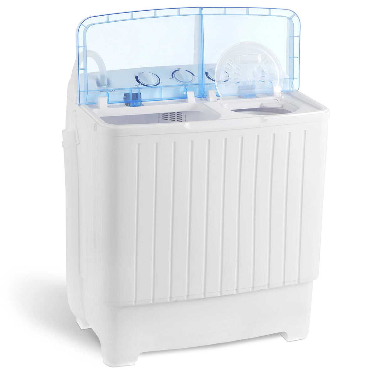 17.6lbs 2 in1 Portable Mini Washing Machine Top-Load Compact Laundry Twin Tub Washer Spin Dryer, White W5921