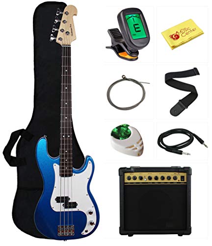 Sunburst Bass Guitar Bundle with 15-Watt Amp M8091