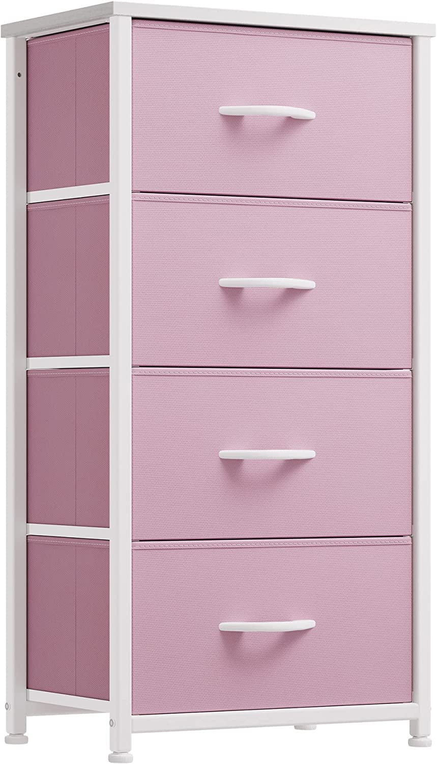Pink 4 Drawer Fabric Dresser M416