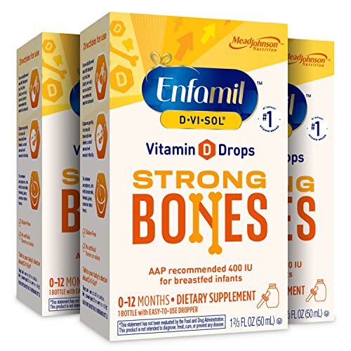 Vitamin D Liquid Supplement Drops for Infants, 50 mL Dropper Bottle, Pack of 3 D97816