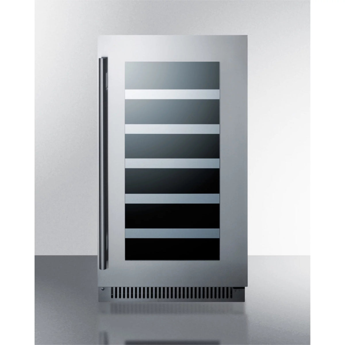 18 wide built-in wine cellar with stainless steel glass door K550810