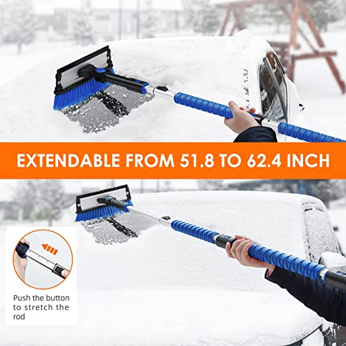 3 in 1 Extendable Ice Scraper Snow Brush with Squeegee H896