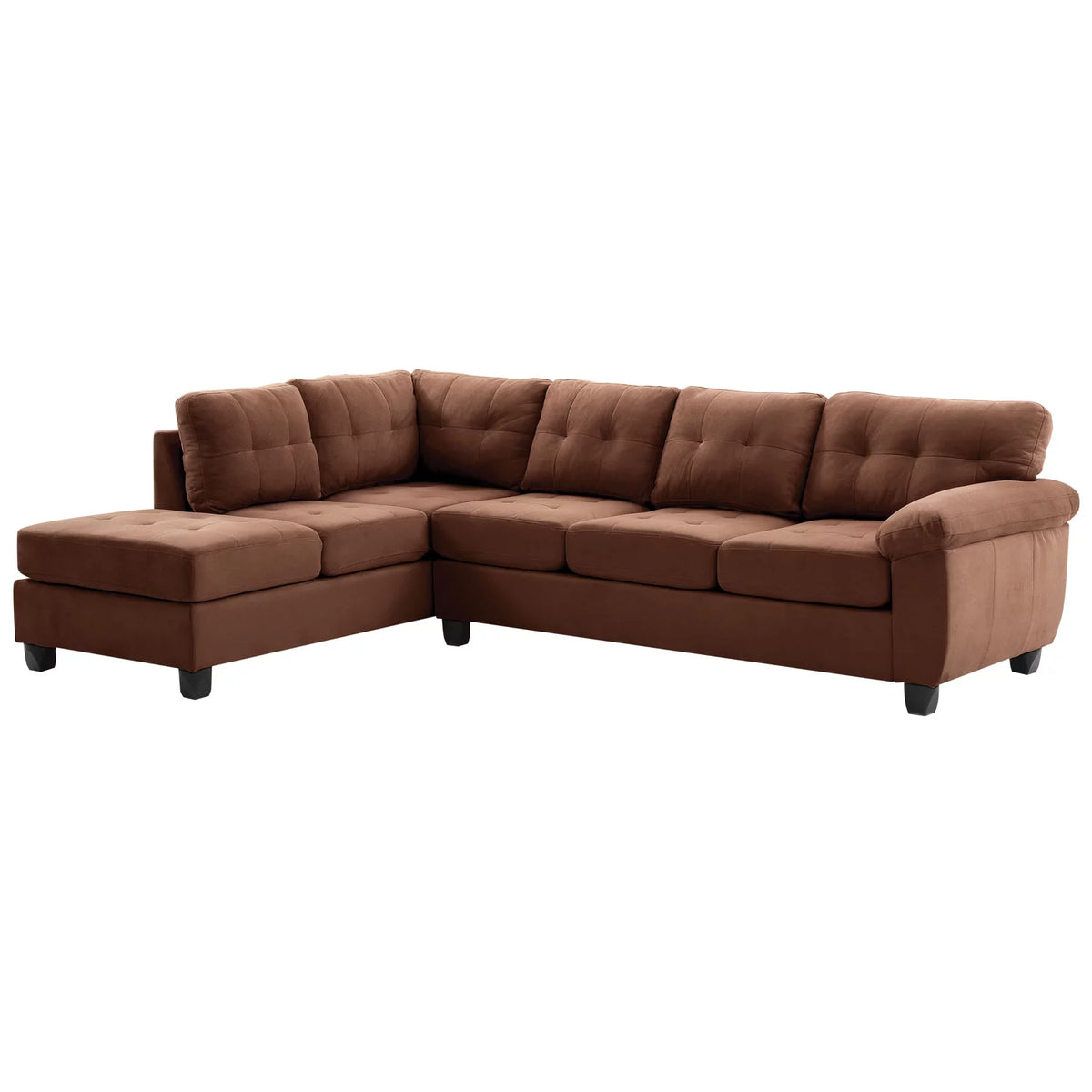 Microsuede Sectional in Chocolate X3983