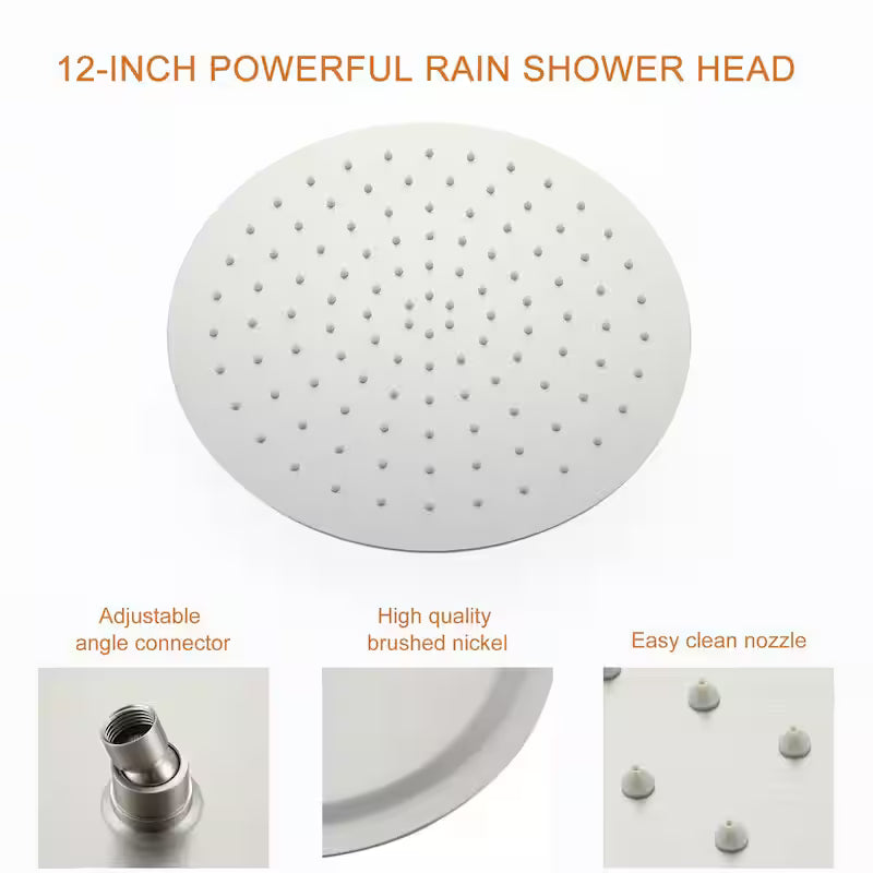 Wall Mount Dual Shower Heads with Valve in Brushed Nickel B866813