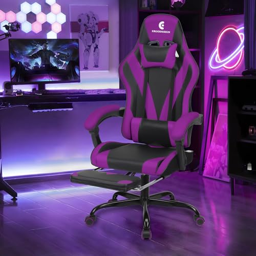 Black Gaming Chair with Footrest E58670
