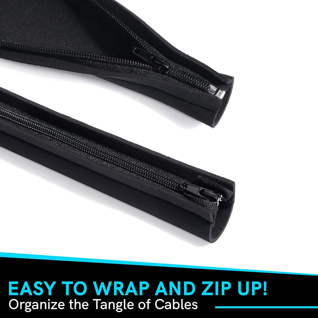 Cable Management Protection Sleeves with Reusable Cable Ties and Name Sticker R349