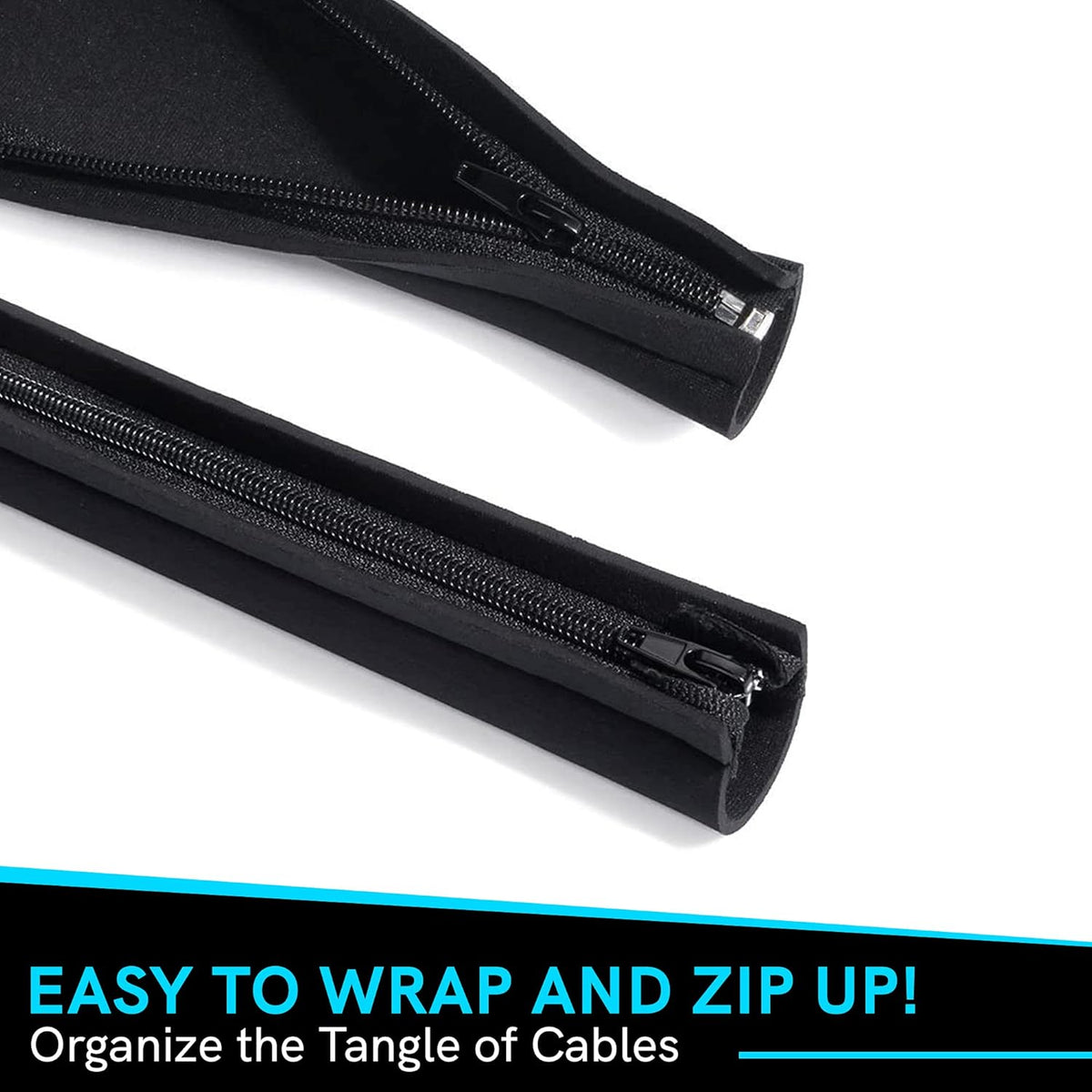 Cable Management Protection Sleeves with Reusable Cable Ties and Name Sticker R349