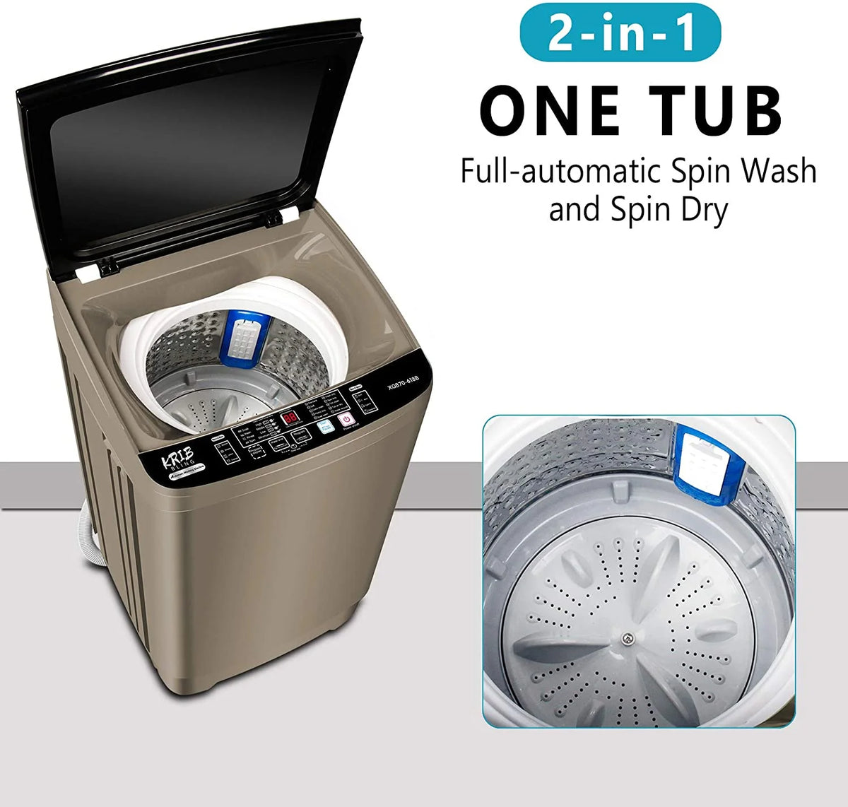 15.6 lbs Portable Compact Washing Machine with Drain Pump Z2510