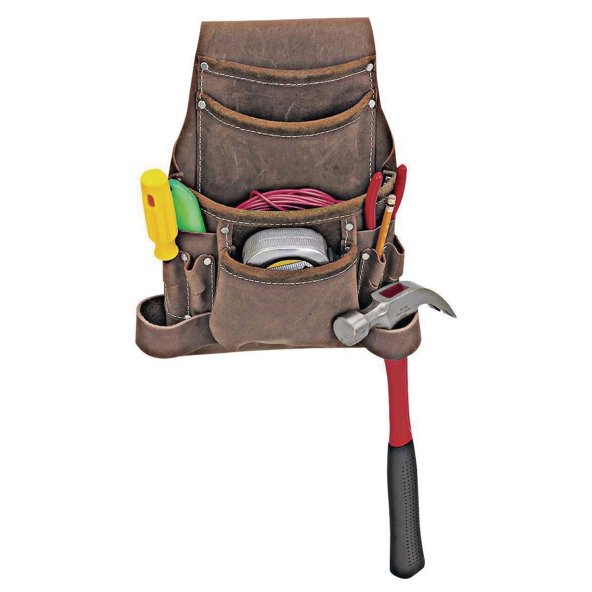 10 Pocket Oil Tanned Leather Tool Pouch K2797