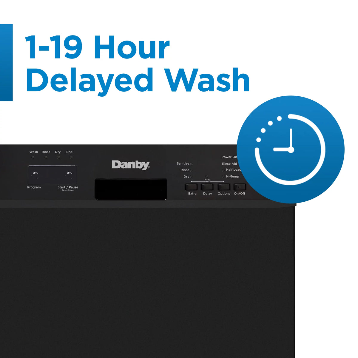 18" Wide Built-in Dishwasher in Black T2550