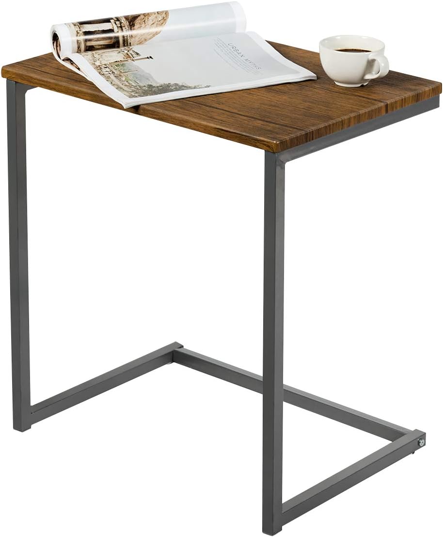 Walnut Nesting End Table, 3pcs Stacking Coffee Table with Metal Frame I66295