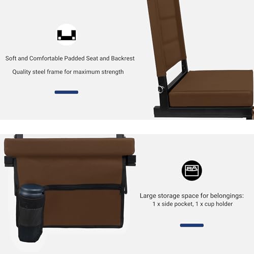 Portable Bleacher Seats with Back Support and Padded Cushion F57670