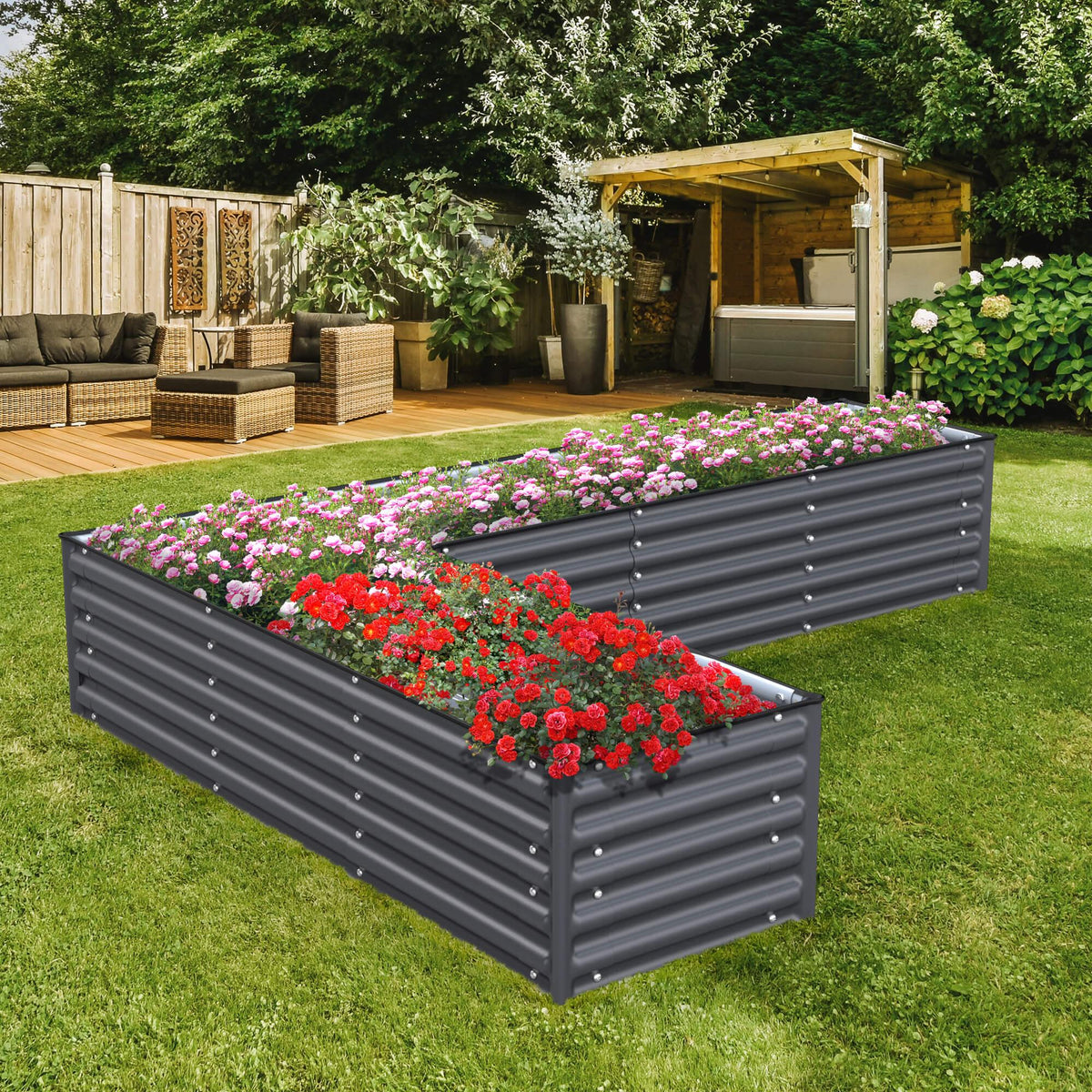 17 Tall L Shape Raised Garden Bed X620708