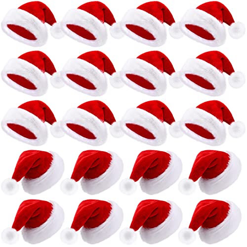 20 Pcs Plush Santa Hats X127510