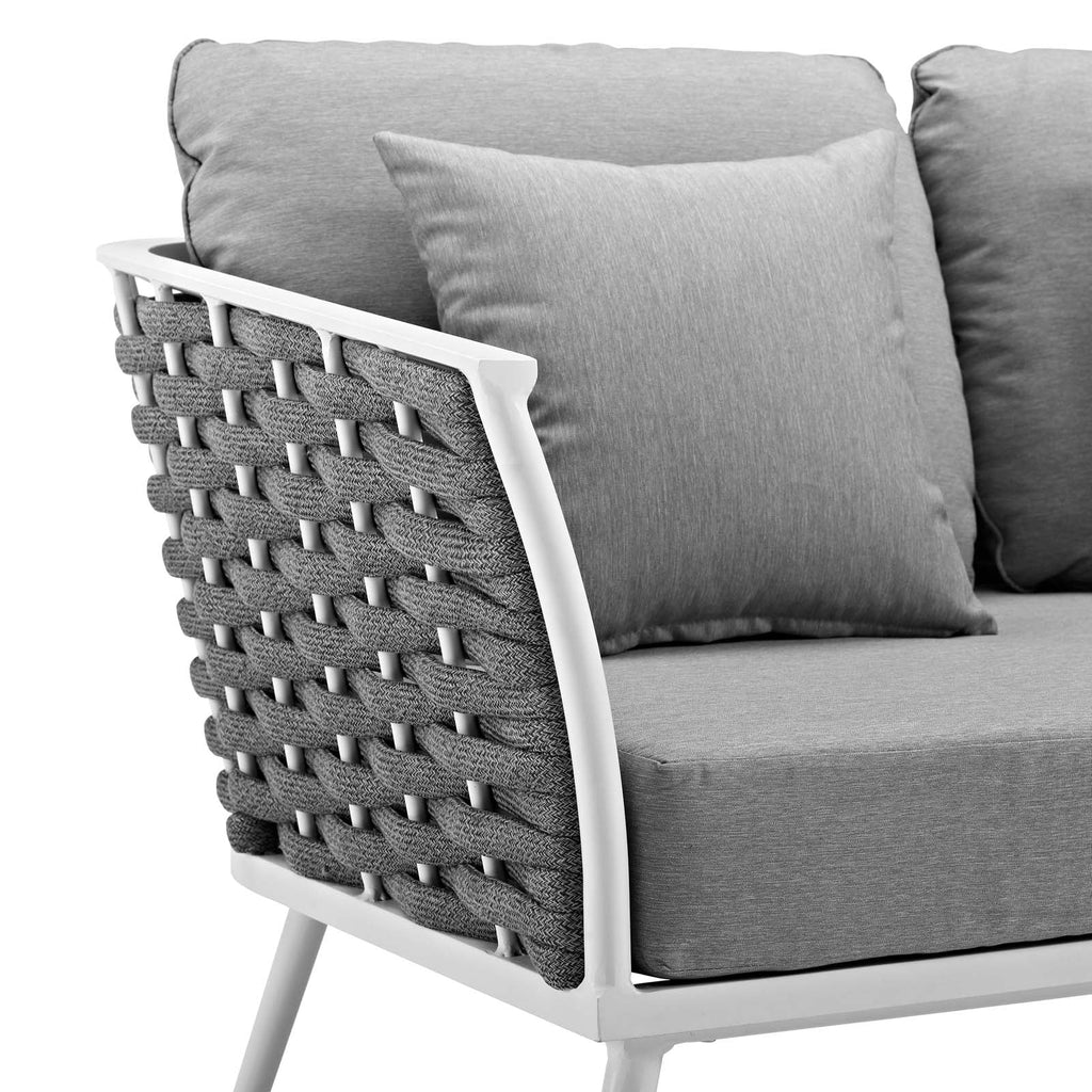 White Gray Aluminum Outdoor Patio Sofa I510962