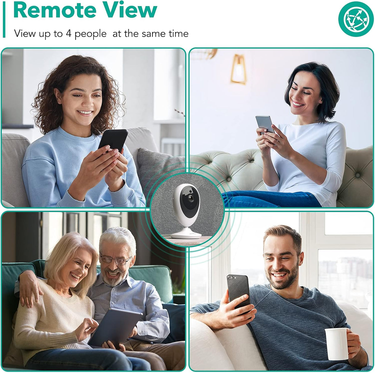 4 Pack 1080P WiFi Indoor Security Camera with Motion Detection Two-Way Audio Night Vision S4768