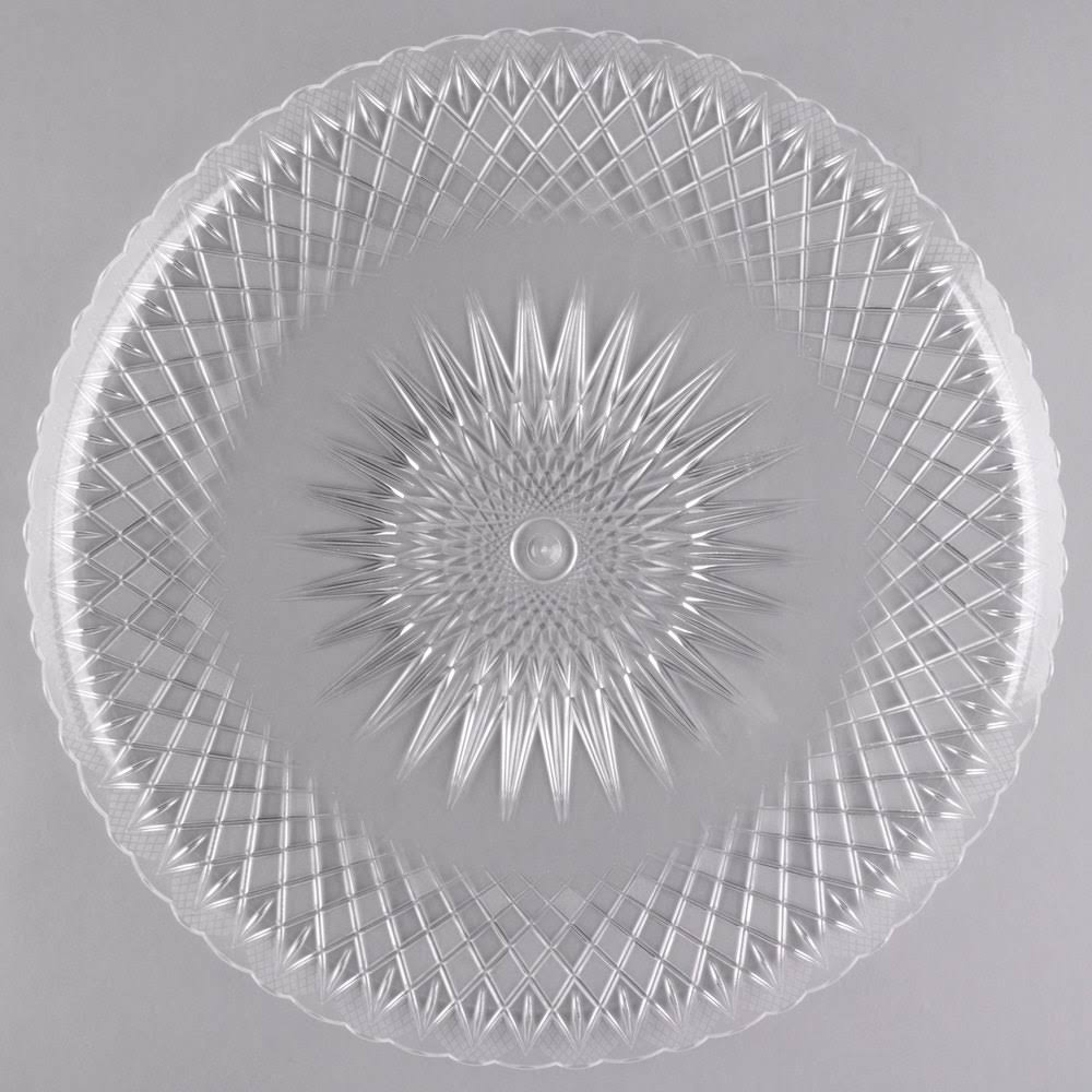 Clear Round Scalloped Plastic Trays D56842
