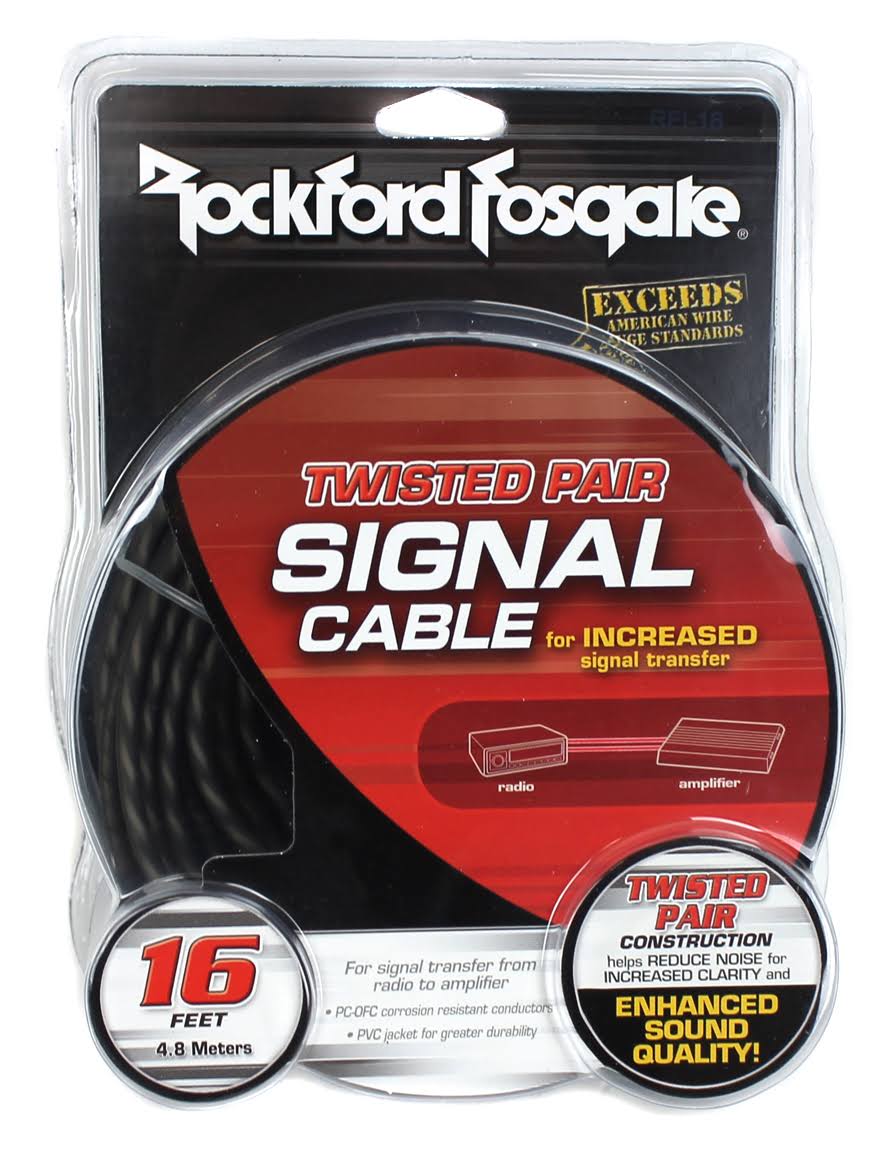 16 ft Twisted 2 CH RCA Car Audio Signal Cables K80328