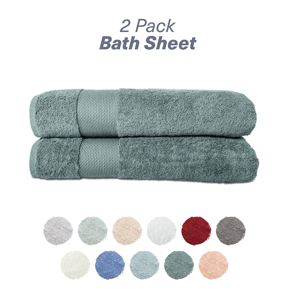 Bath Sheets Set of 2 Cotton Dark Green E641