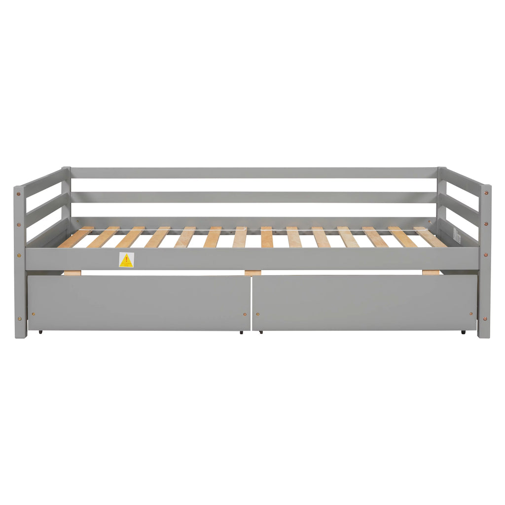 Twin Wood Daybed with Two Drawers S696