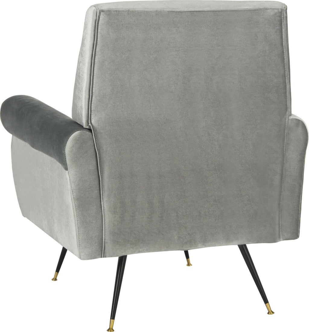 Light Grey Velvet Accent Chair Q891649