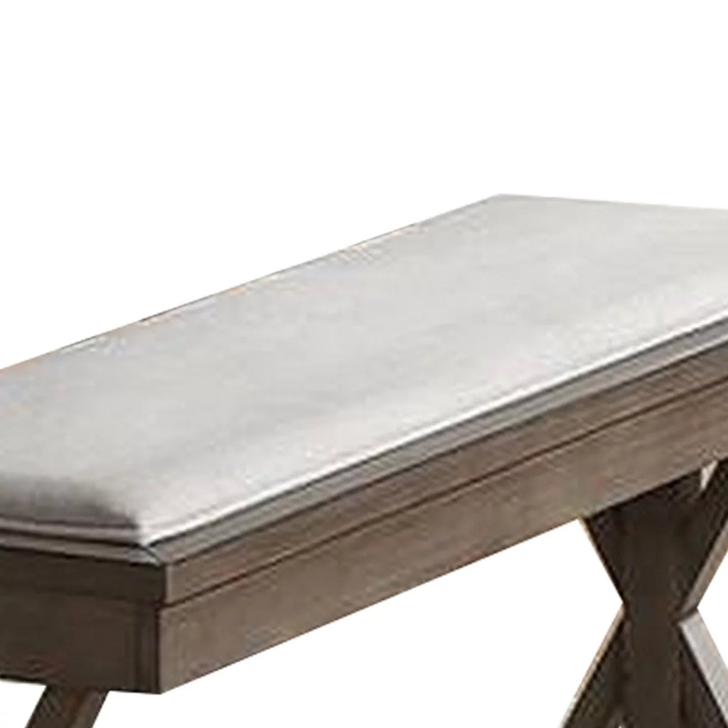Padded Seat Dining Bench with Double Pedestal Base N71025