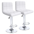White Swivel Adjustable Height Bar Stool Set of 2 G933288