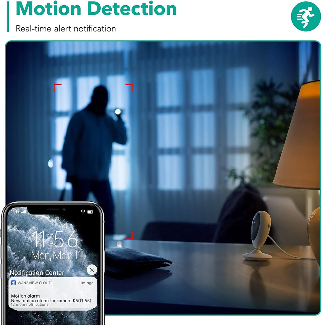 4 Pack 1080P WiFi Indoor Security Camera with Motion Detection Two-Way Audio Night Vision S4768
