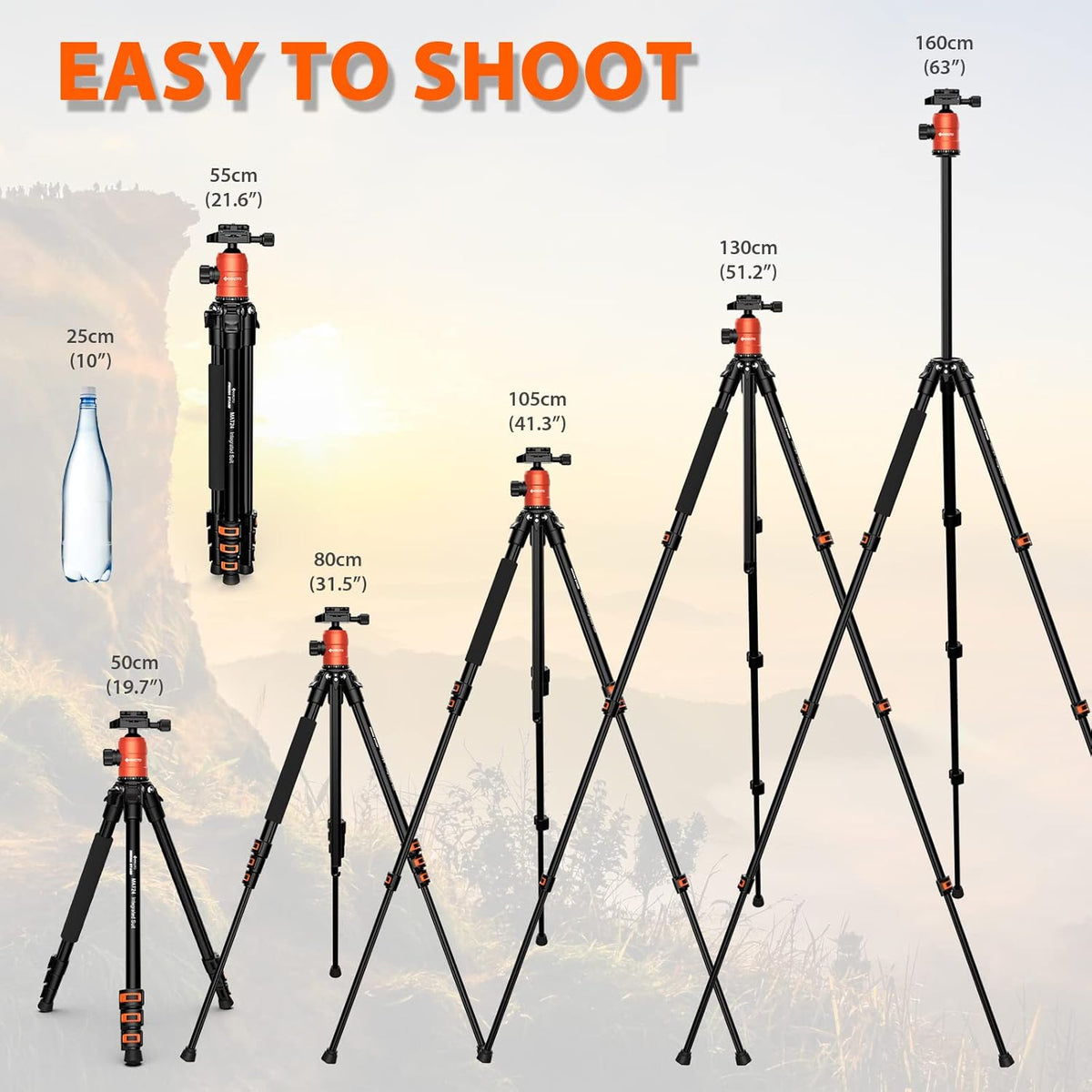 Compact Aluminum Camera Tripod with 360 Degree Ball Head V8610