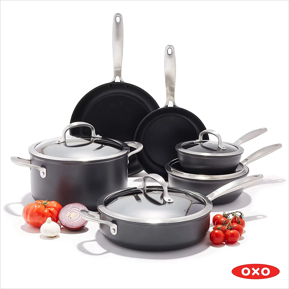 10 Piece Nonstick Gray Cookware Set V5264