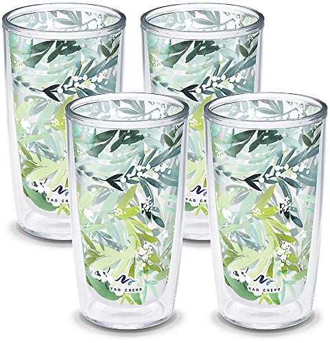 Green Blue Stripe Double Walled Insulated Tumbler 16oz I7104